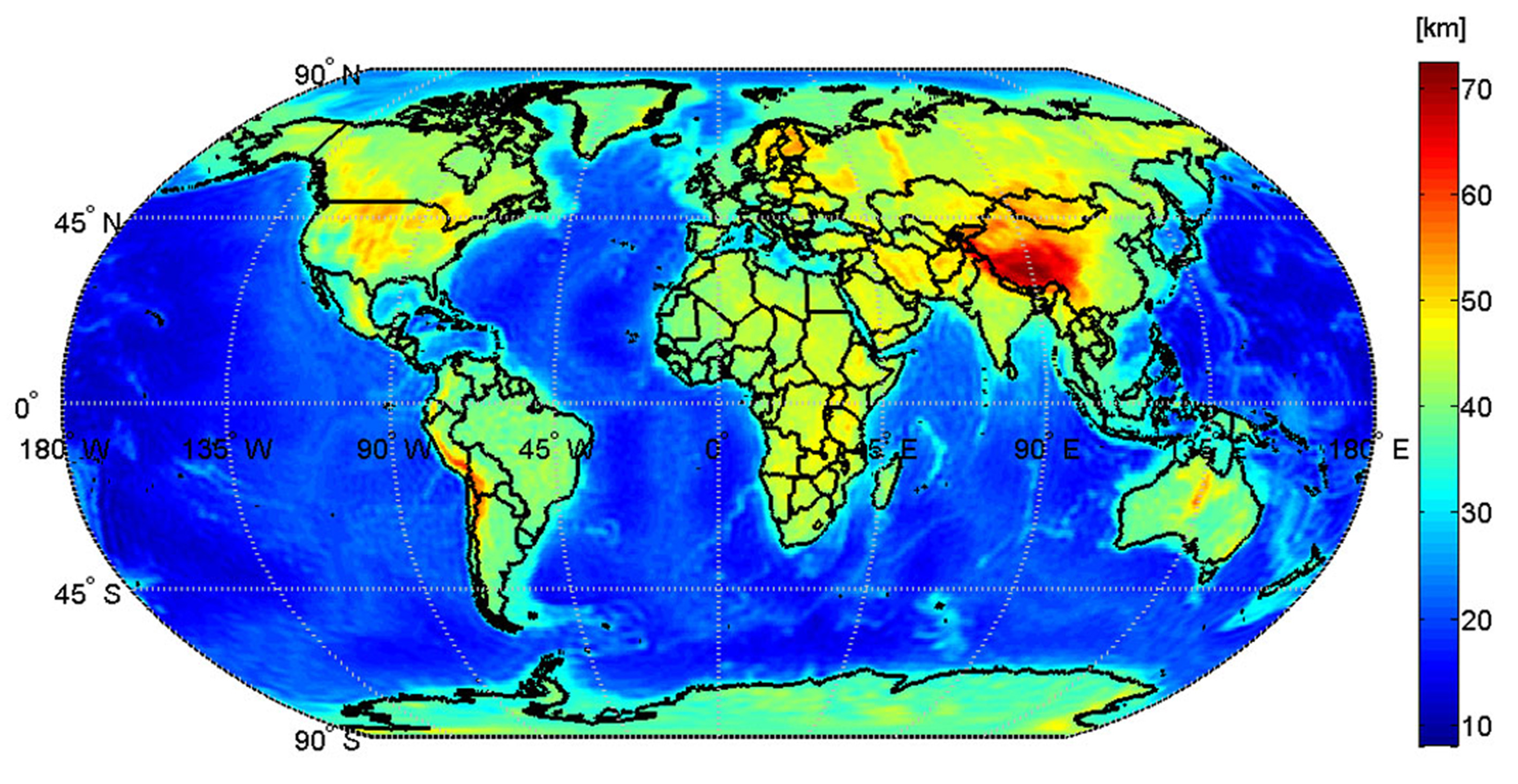 GOCE Moho map GOCE Moho map